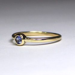 Benitoite 3mm Ring / K10 YG. PG. WG. 3枚目の画像