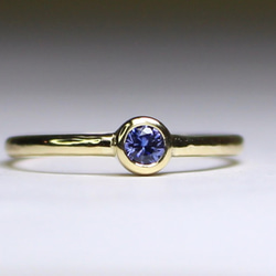 Benitoite 3mm Ring / K10 YG. PG. WG. 4枚目の画像