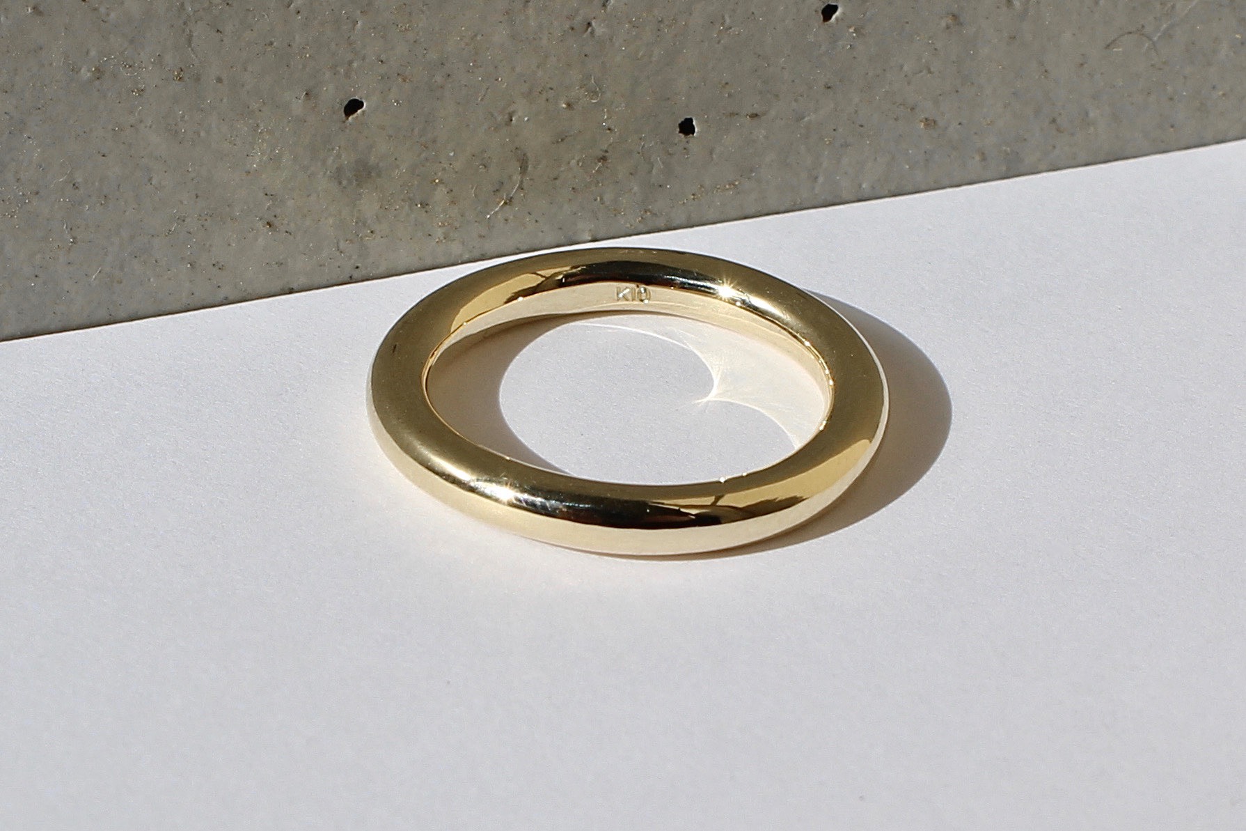 Thick circle line ring / K10, K18, PT900
