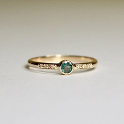 Alexandrite 3mm + Diamonds  Ring / K10YG 1枚目の画像