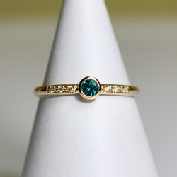 Alexandrite 3mm + Diamonds  Ring / K10YG 2枚目の画像