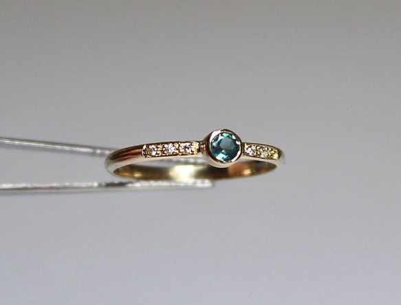 Alexandrite 3mm + Diamonds  Ring / K10YG 3枚目の画像