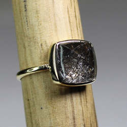 Black Tourmalin in Quartz Ring / K10YG. PG. WG 1枚目の画像