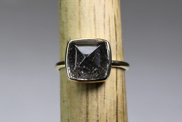 Black Tourmalin in Quartz Ring / K10YG. PG. WG 2枚目の画像