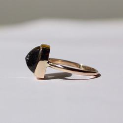 Black Tourmalin in Quartz Ring / K10YG. PG. WG 4枚目の画像