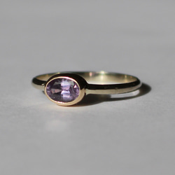 No heat Purple Sapphire ring / K10YG & WG 2枚目の画像