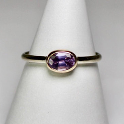 No heat Purple Sapphire ring / K10YG & WG 3枚目の画像