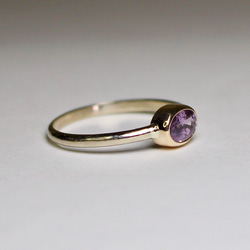 No heat Purple Sapphire ring / K10YG & WG 4枚目の画像