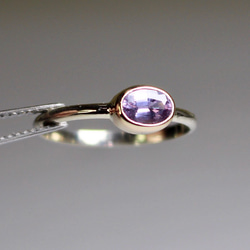 No heat Purple Sapphire ring / K10YG & WG 5枚目の画像