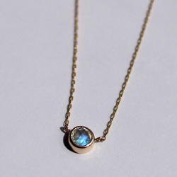 Royal Blue Moonstone Necklace / K18 & K10 3枚目の画像