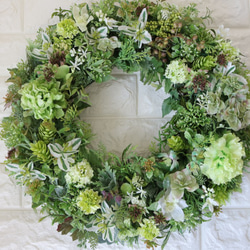 送料込☆Botanical Green Wreath　40cm　 1枚目の画像