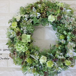 送料込☆Botanical Green Wreath　40cm　 4枚目の画像