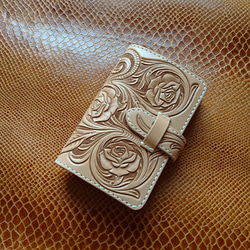 システム手帳 薔薇 バイブルサイズ カービング 薔薇 手帳 王様とゆ