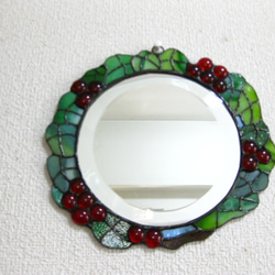 ステンドグラス 葡萄の鏡 その他インテリア雑貨 ステンドグラス みず