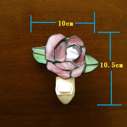 ステンドグラス　薔薇のナイトライト 6枚目の画像