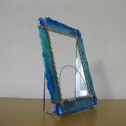 ステンドグラス　フォトスタンド（ブルー） 4枚目の画像