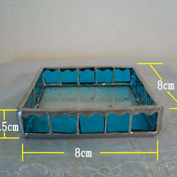 ステンドグラス　ブルー小物入れ 2枚目の画像
