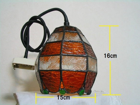ステンドグラス　ペンダントライト（８面　段積型） 4枚目の画像