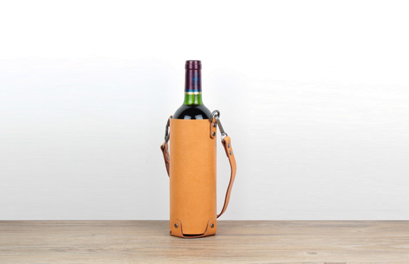 本革 手縫いラグジュアリーレザーワインボトルホルダー その他