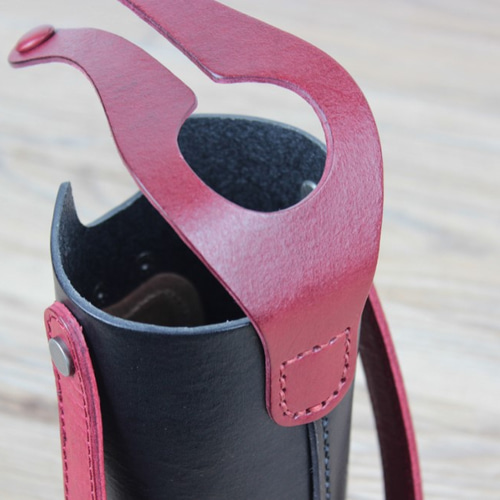 本革 ラグジュアリーレザー蓋付きワインボトルホルダー その他キッチン