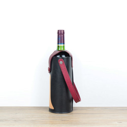 本革 ラグジュアリーレザー蓋付きワインボトルホルダー 6枚目の画像