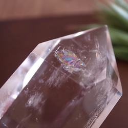 クリスタル水晶　ブラジル産　虹入り　ダブルポイント　134ｇ　天然石 2枚目の画像