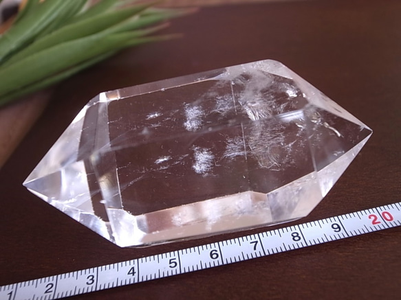 クリスタル水晶　ブラジル産　虹入り　ダブルポイント　134ｇ　天然石 9枚目の画像