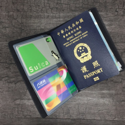 皮革護照套/筆記簿套/旅行證件套/藍色 第2張的照片