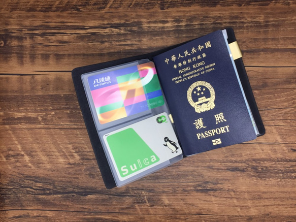 皮革護照套/筆記簿套/旅行證件套/灰色 第2張的照片