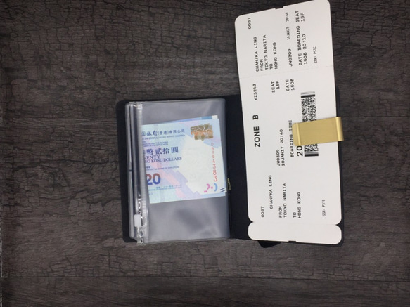 皮革護照套/筆記簿套/旅行證件套/灰色 第3張的照片