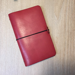 皮革護照套/筆記簿套/Traveler's Notebook/酒紅色 第1張的照片