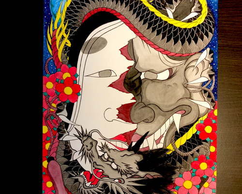 【曰く付き】　般若面 般若の能面