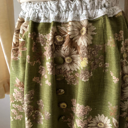 【YUWA若草色】フレアギャザースカート 3枚目の画像