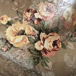 YUWA花柄ジャカード織、薄茶、三段ティアードスカート 4枚目の画像