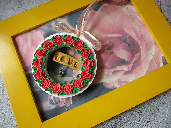 【Zamand 】家適系列-玫瑰花環擴香石／接單製作 第1張的照片