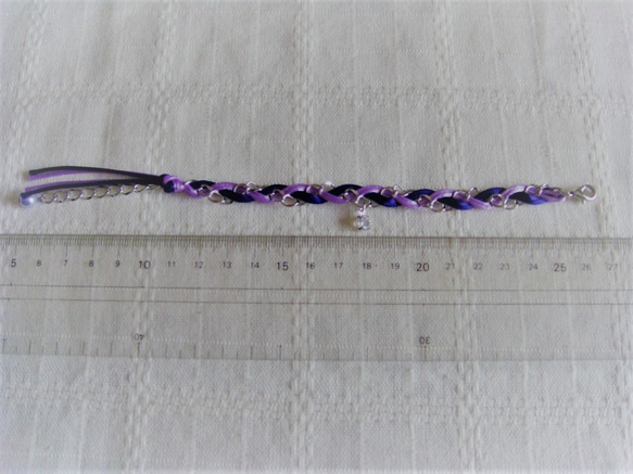 チェーンとコードの三つ編みブレス 2枚目の画像