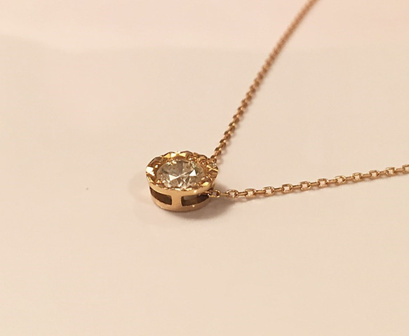 18Kgold 0.2 carat diamondnecklace★18金ゴールド0.2カラットダイヤモンドネックレス 2枚目の画像