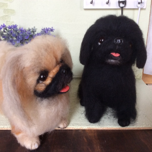 ぴ様オーダー品（ペキニーズ2体） 羊毛フェルト コーギー大好きママ 