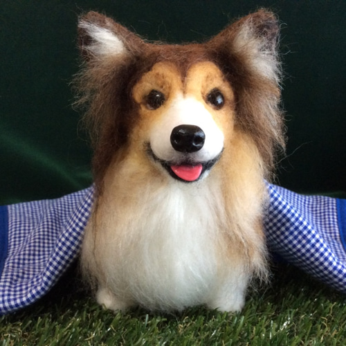 コーギーちゃん親子✩︎羊毛フェルト コーギーちゃん親子✩︎羊毛フェルト 羊毛フェルト コーギーの通販 by