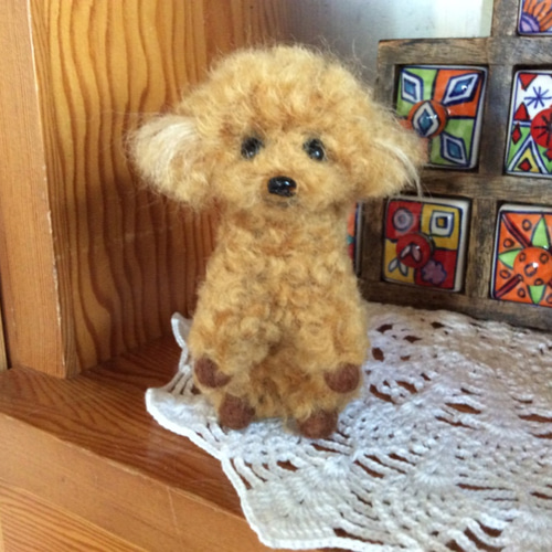 トイプードル立っち❣️（レッド） 羊毛フェルト コーギー大好きママ