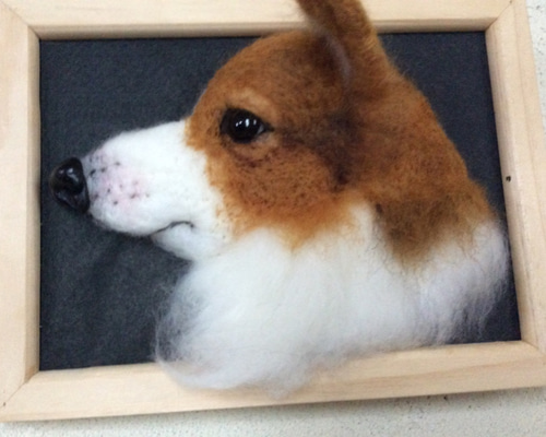 コーギー横顔フレーム❣️ 羊毛フェルト コーギー大好きママ 通販