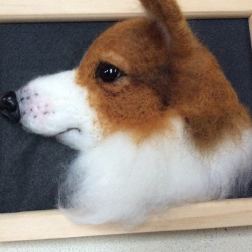 コーギー横顔フレーム❣️ 羊毛フェルト コーギー大好きママ 通販