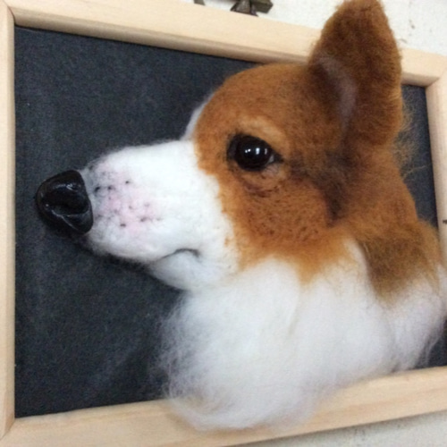 コーギー横顔フレーム❣️ 羊毛フェルト コーギー大好きママ 通販