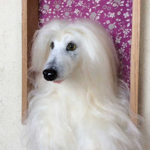 羊毛フェルト* 白い犬*アフガンハウンド - メルカリ