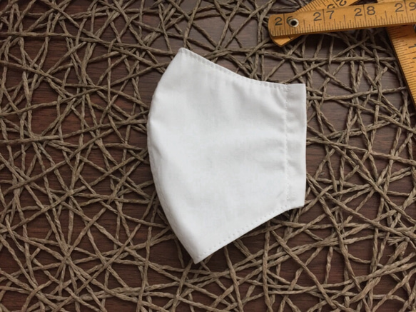 即納‼︎立体マスク Mサイズ 白 国産コットン 綿100% 2枚目の画像