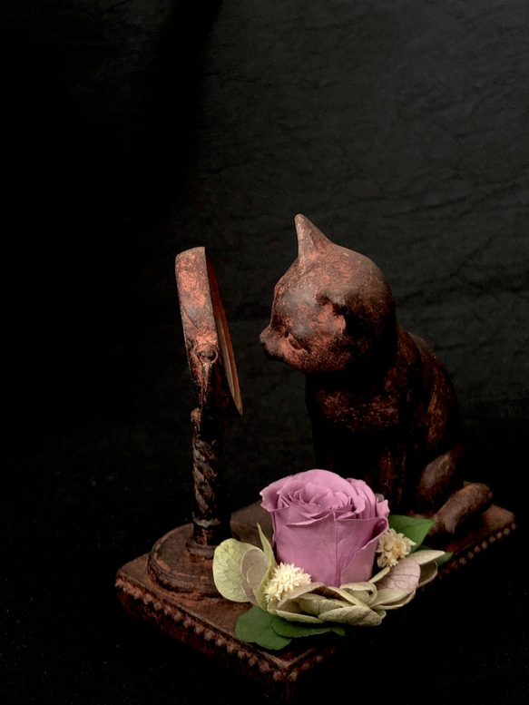 プチアレンジ 猫とお花 ヴィオレ 5枚目の画像