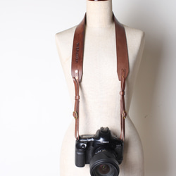 茶皮 寬版咖啡相機背帶 單眼 減壓 相機背帶 【免費客製刻字1-7個字】 第4張的照片
