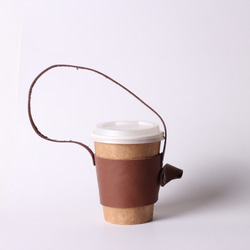 茶皮 環保 飲料杯套 提袋【可收納設計/免費客製刻字1-9個字】 第4張的照片