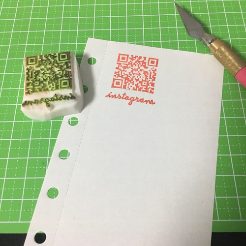 消しゴムスタンプ彫ります QRコード彫ります♡消しゴムはんこ はんこ・スタンプ rittyjam 通販