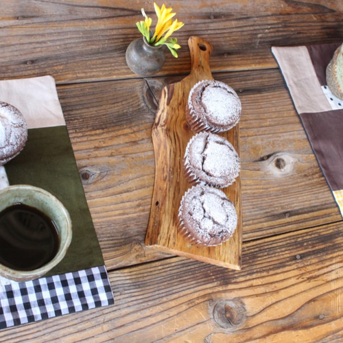 パッチワークカフェマット＊2枚セット(イエロー) ランチョン